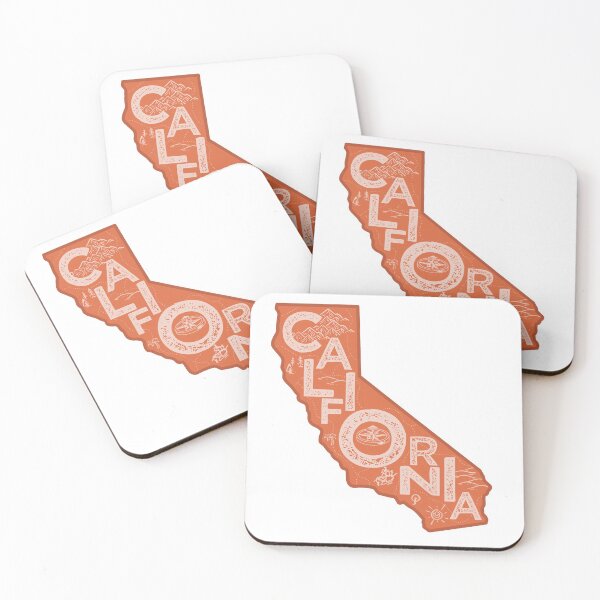 Item preview, California Map Typography Red designed and sold by HelloGentry.
