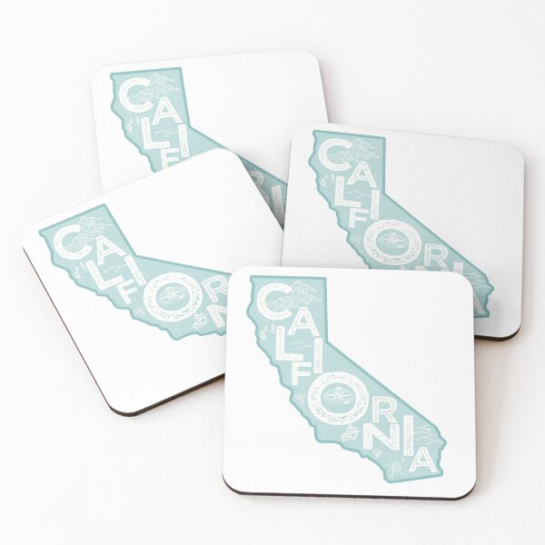 Item preview, California Map Typography Blue designed and sold by HelloGentry.