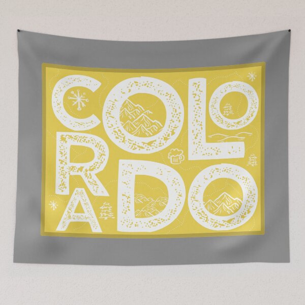 Item preview, Colorado Map Typography Gold designed and sold by HelloGentry.