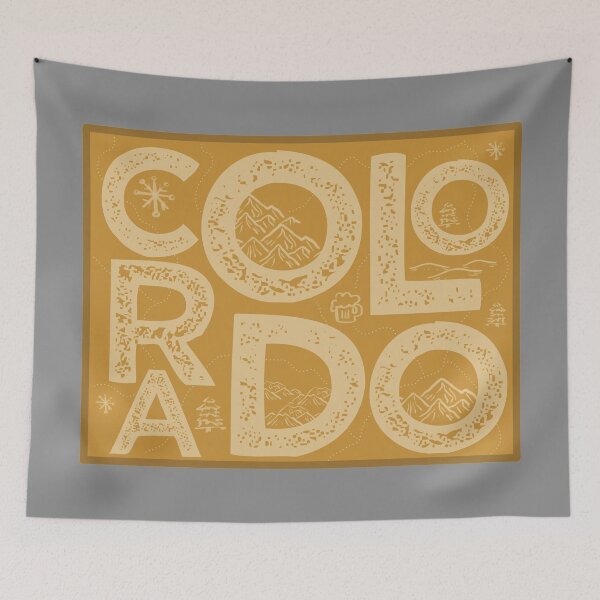 Item preview, Colorado Map Typography Brown designed and sold by HelloGentry.