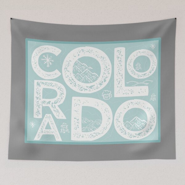 Item preview, Colorado Map Typography Blue designed and sold by HelloGentry.