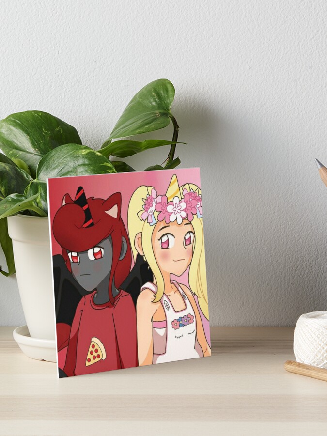 Sanna And Moody Iamsanna Loves Unicorns Roblox Black Art Board Print By Totkisha1 Redbubble - i am sanna roblox