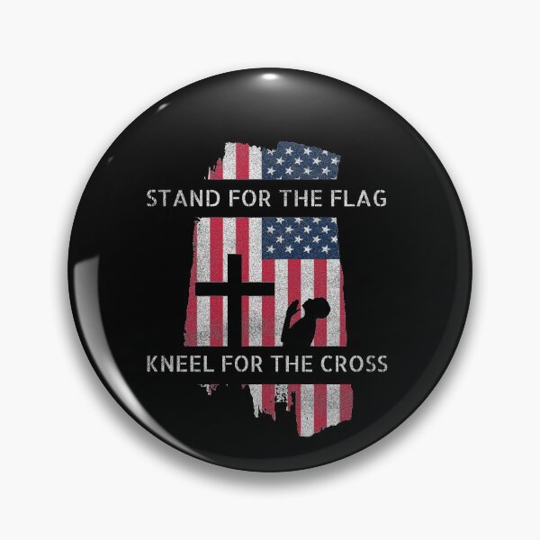 Item preview, Stand For Flag Kneel Cross Catholic Christian Veteran designed and sold by WichitaClothing.