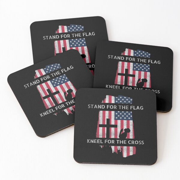 Item preview, Stand For Flag Kneel Cross Catholic Christian Veteran designed and sold by WichitaClothing.