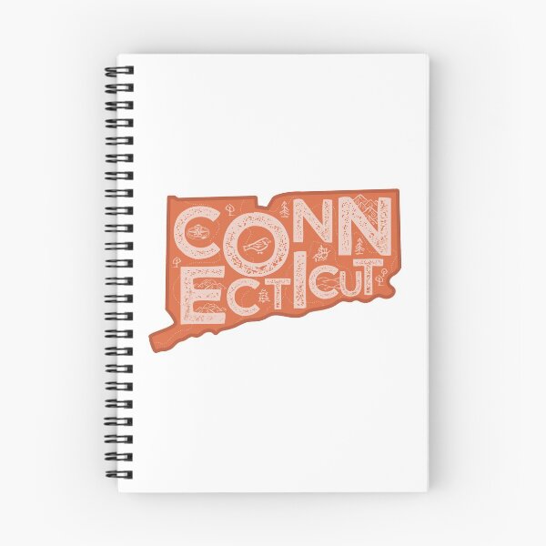 Item preview, Connecticut Map Typography Red designed and sold by HelloGentry.
