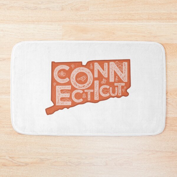 Item preview, Connecticut Map Typography Red designed and sold by HelloGentry.