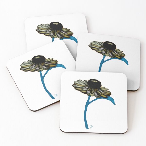 Item preview, Black Daisy, abstract digital flower art designed and sold by MayGreenAbgrall.