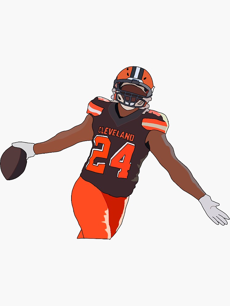 Nick Chubb Football Paper Poster Browns - Nick Chubb - Sticker