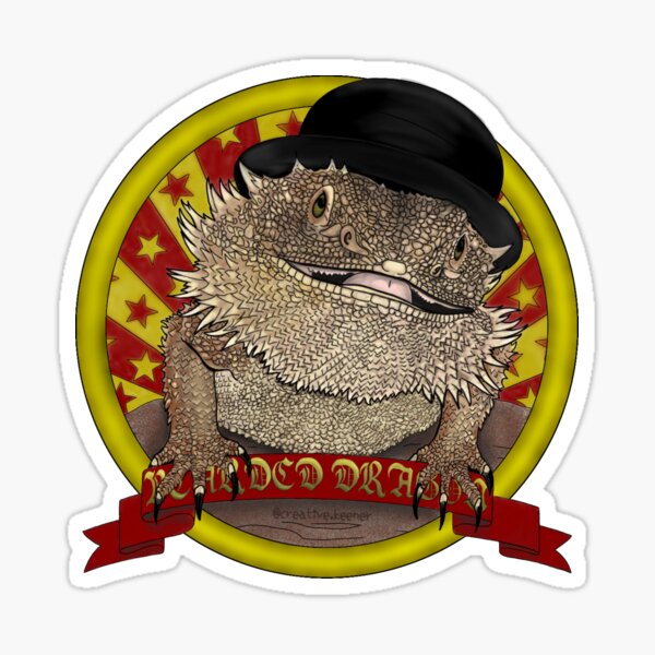 Bearded Dragon in a Bowler Hat Sticker