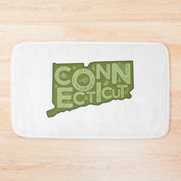 Item preview, Connecticut Map Typography Green designed and sold by HelloGentry.