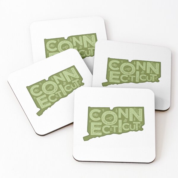 Item preview, Connecticut Map Typography Green designed and sold by HelloGentry.