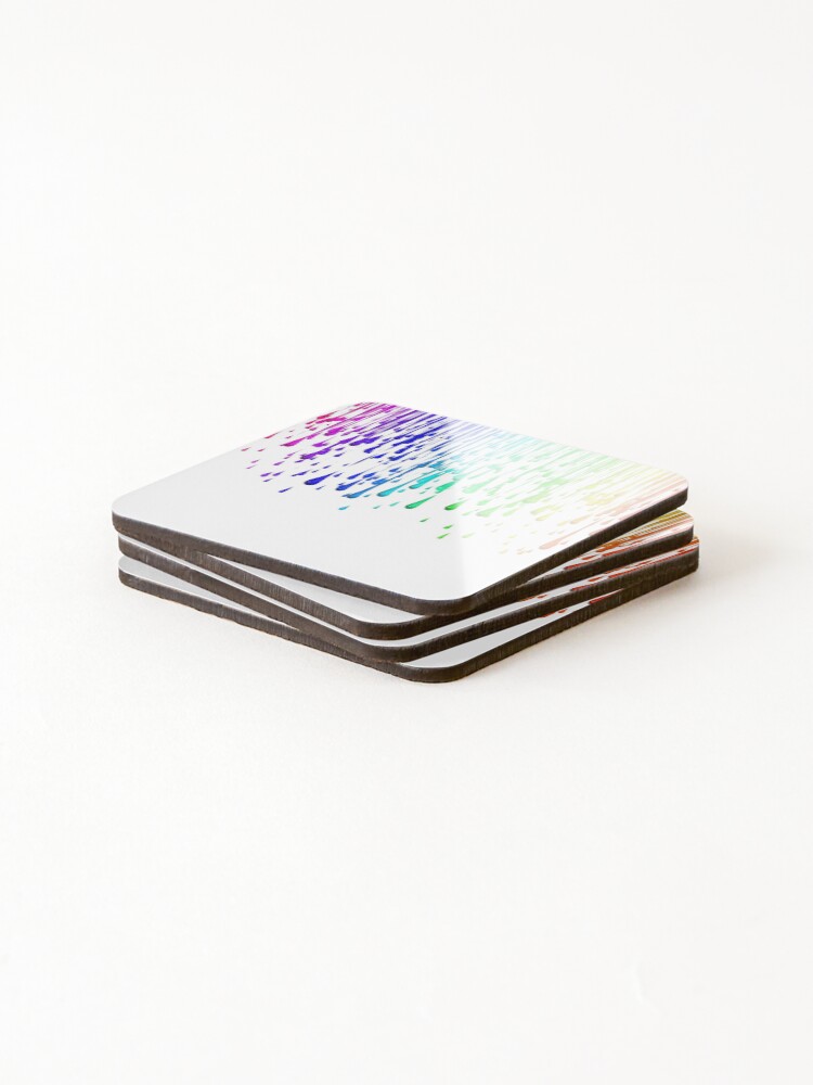 Thumbnail 4 of 5, Coasters (Set of 4), Colourful Sun Shower Print designed and sold by RocketshSD.