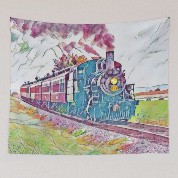 Item preview, GALATHI Locomotive Train Summer Morning - Trains designed and sold by Galathi Designs.