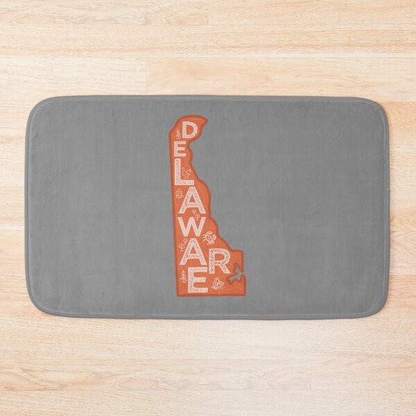 Item preview, Delaware Map Typography Red designed and sold by HelloGentry.