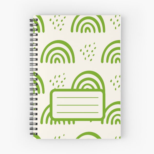 Item preview, Green and Cream Good Vibes Spiral Book with Name Slip (Green and Cream Good Vibes Spiral Notebook with Name Slip) - rainbows designed and sold by Mushrankhan.