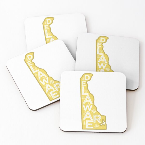 Item preview, Delaware Map Typography Gold designed and sold by HelloGentry.