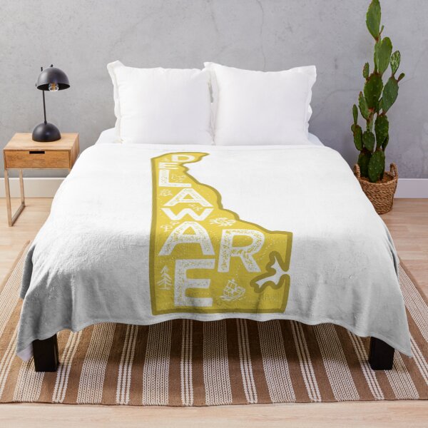 Item preview, Delaware Map Typography Gold designed and sold by HelloGentry.