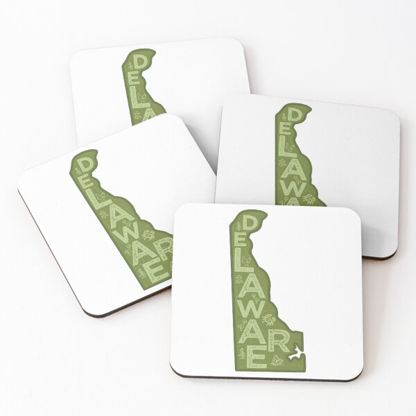Item preview, Delaware Map Typography Green designed and sold by HelloGentry.