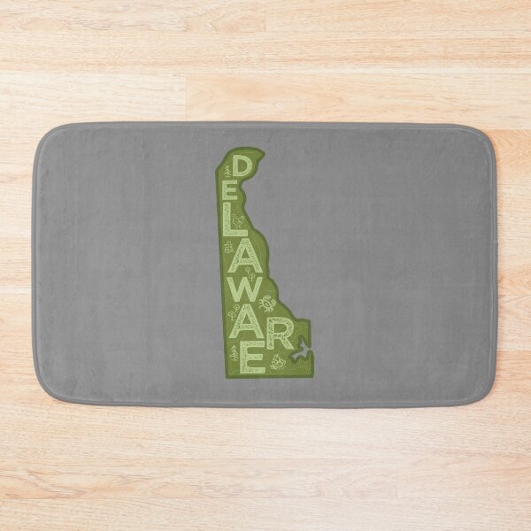 Item preview, Delaware Map Typography Green designed and sold by HelloGentry.