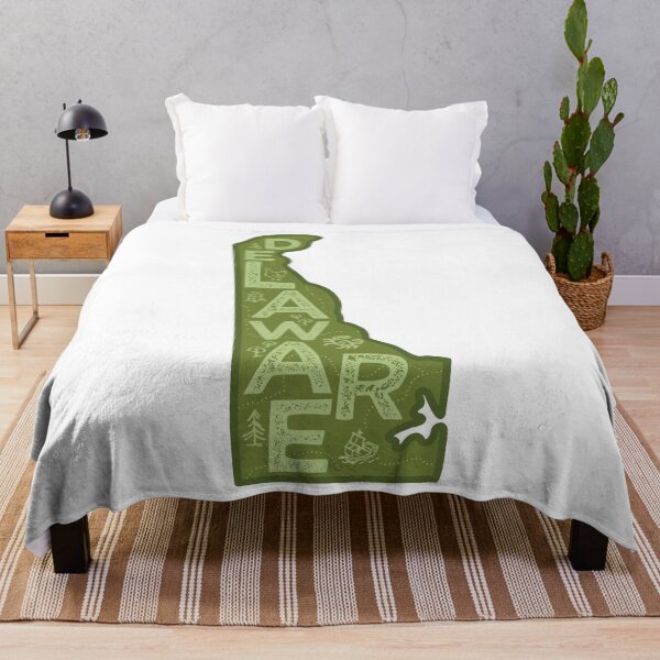 Item preview, Delaware Map Typography Green designed and sold by HelloGentry.