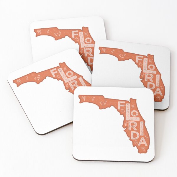 Item preview, Florida Map Typography Red designed and sold by HelloGentry.