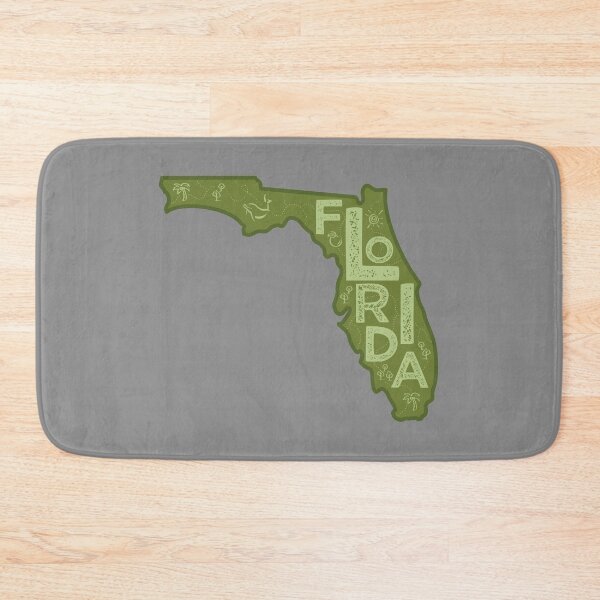 Item preview, Florida Map Typography Green designed and sold by HelloGentry.