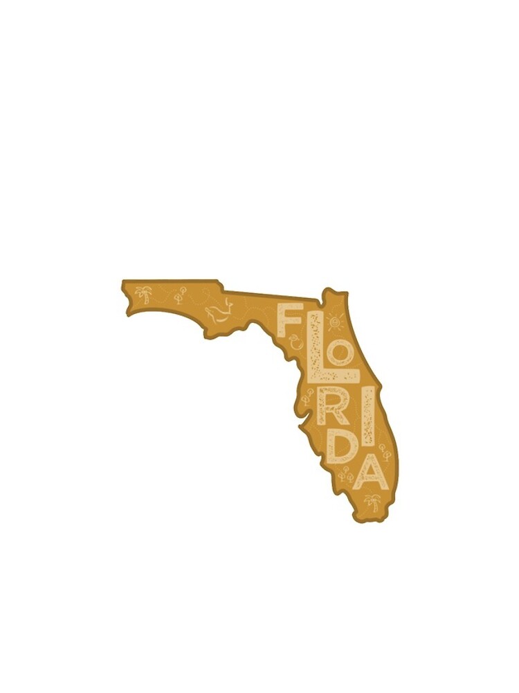 Thumbnail 4 of 4, iPhone Case, Florida Map Typography Brown designed and sold by HelloGentry.