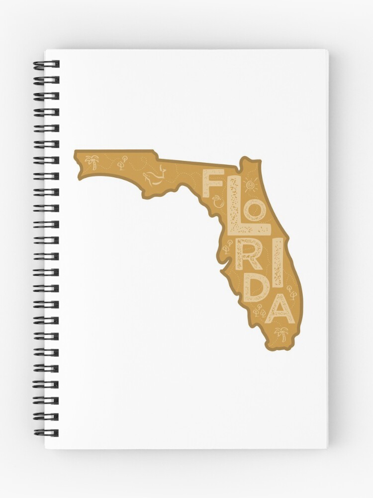 Thumbnail 1 of 3, Journal, Florida Map Typography Brown designed and sold by HelloGentry.