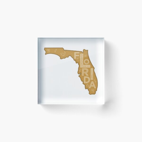 Item preview, Florida Map Typography Brown designed and sold by HelloGentry.