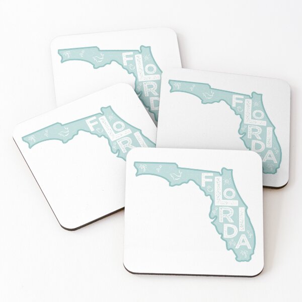Item preview, Florida Map Typography Blue designed and sold by HelloGentry.