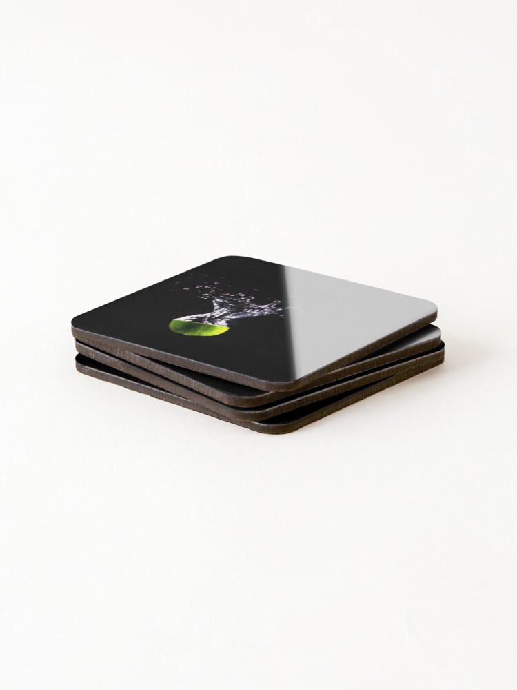 Thumbnail 4 of 5, Coasters (Set of 4), Liquid Lime Print designed and sold by RocketshSD.