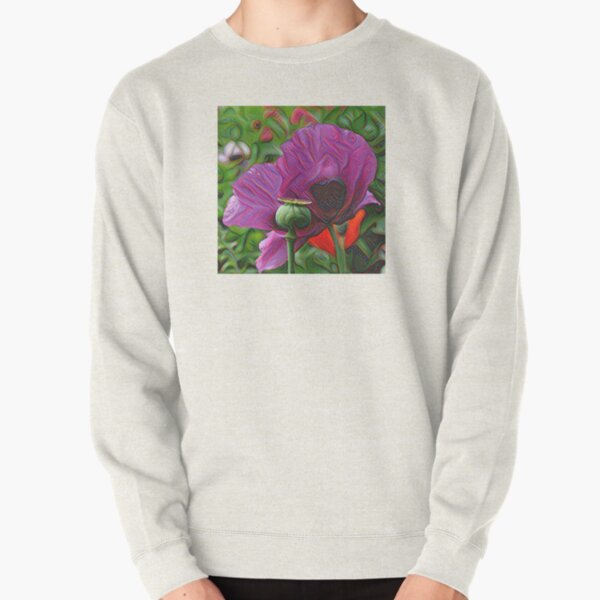 DeepDream Flowers, Poppies 001 Pullover Sweatshirt