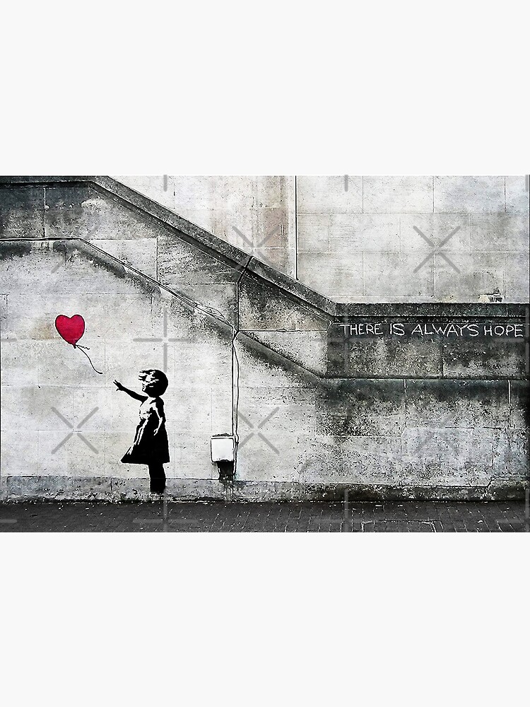 Artwork view, Balloon Girl - There Is Always Hope | Original Mural Banksy designed and sold by WE-ARE-BANKSY