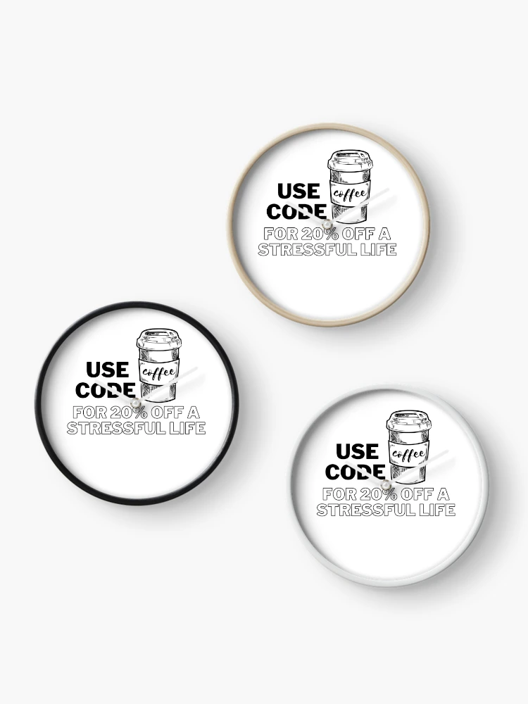 Thumbnail 3 of 4, Clock, Code Coffee designed and sold by curiousque.