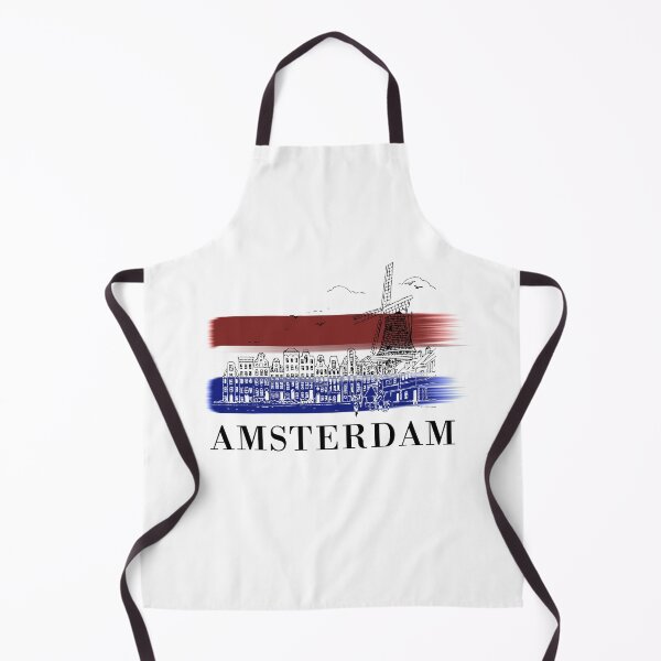 Item preview, Amsterdam Skyline Sketch With Netherlands Flag Background designed and sold by cttdesign.