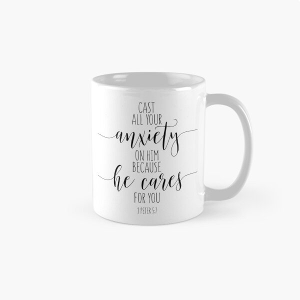 Item preview, Cast All Your Anxiety On Him Because He Cares For You, 1 Peter 5:7, Christian Gift, Bible Verse designed and sold by aenaonartwork.