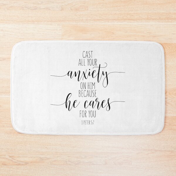 Item preview, Cast All Your Anxiety On Him Because He Cares For You, 1 Peter 5:7, Christian Gift, Bible Verse designed and sold by aenaonartwork.
