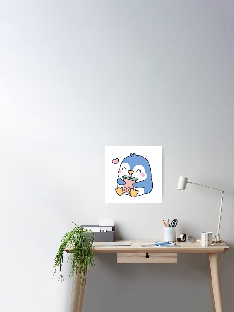 Cute Penguin Loves Boba Tea' Sticker | Spreadshirt