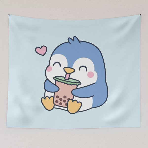 Item preview, Cute Little Penguin Loves Boba Tea designed and sold by rustydoodle.