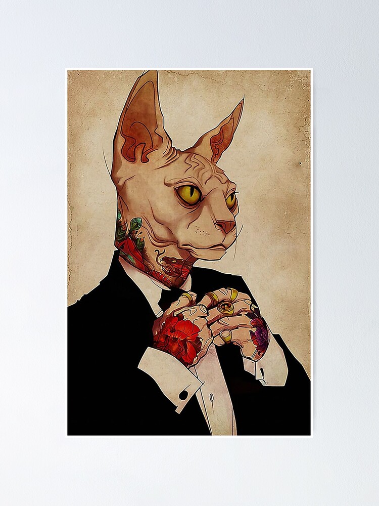 &ldquo;Sphynx Cat And Tattoos " Poster for Sale by SeanRichar | Redbubble