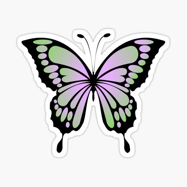 Item preview, Green and Pastel Purple Gradient Butterfly designed and sold by Ninjakandy.