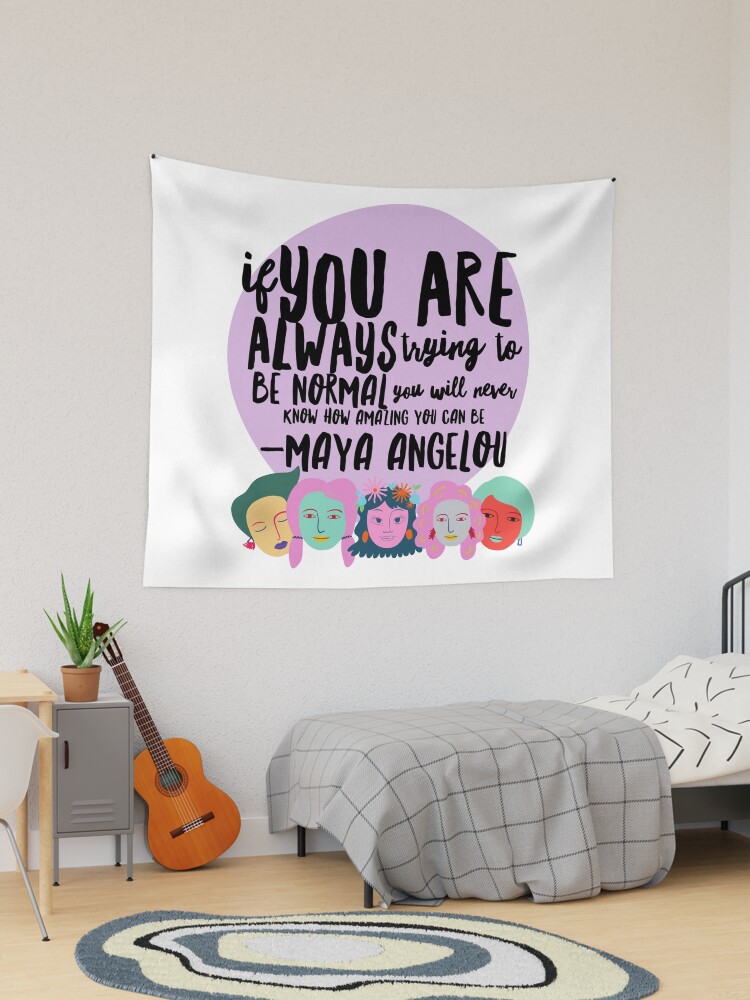 Thumbnail 1 of 3, Tapestry, Copy of Maya Angelou Inspirational Life Quote designed and sold by Dollfacedesign.