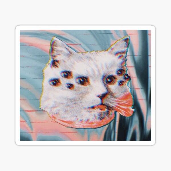 Glitchy Spider Cat Sticker