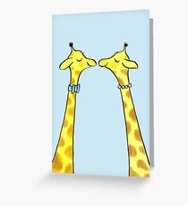 Happy Giraffe Couple Greeting Card