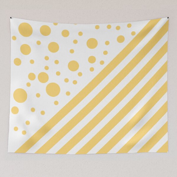 Item preview, Yellow Stripes and Dots on a White background designed and sold by squishyrainbow.