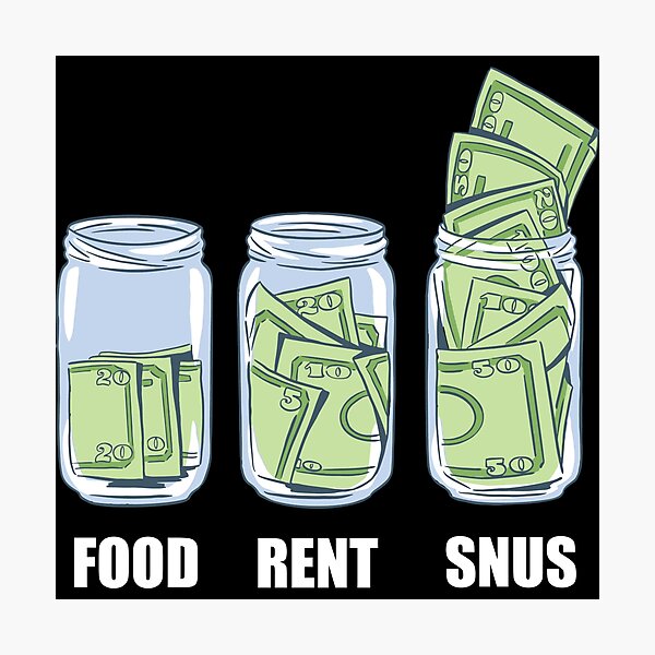 Snus Geld Miete Kautabak Fotodruck