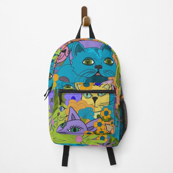 Item preview, Kaleidoscopic Cats. Funky cat collage. designed and sold by LaBellCreative.