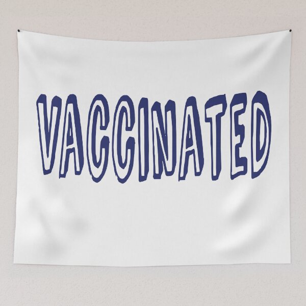 Item preview, Vaccinated-fully vaccinated-proudly vaccinated-I am Vaccinated 7 blue_white designed and sold by DrStickerManiac.