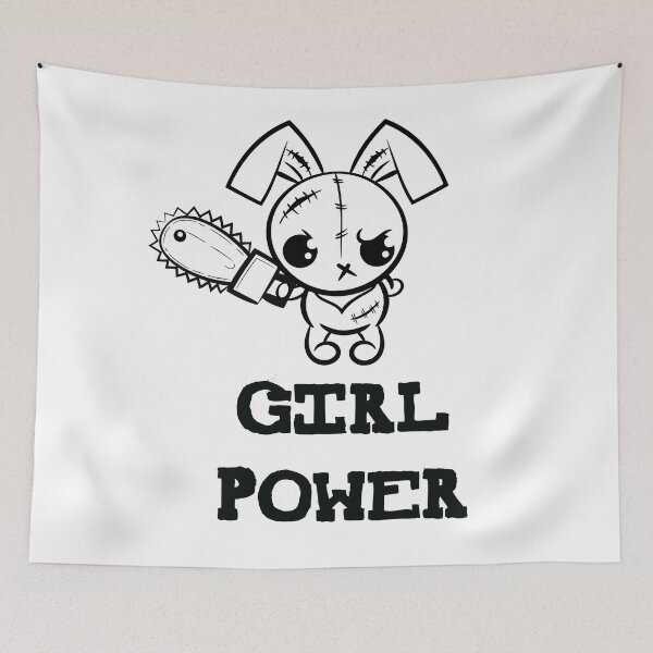 Item preview, Girl Power Cute Dibujos animados Grumpy Voodoo Bunny designed and sold by ProjectX23.