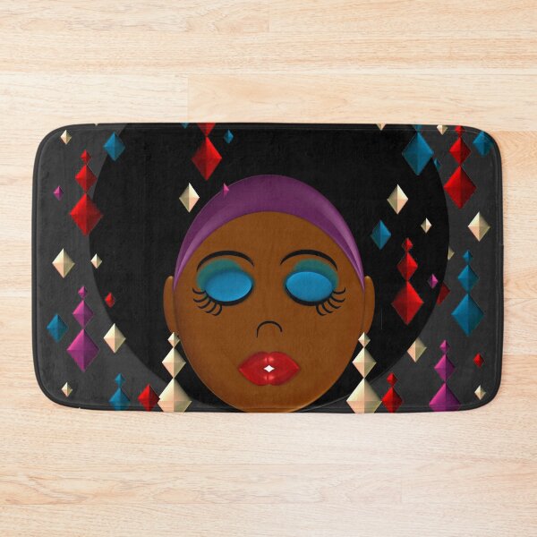 Item preview, 1970s Beautiful Woman Wearing and Afro Walking Through a Beaded Curtain designed and sold by Sheila Pressley.